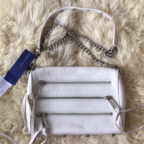 Rebecca Minkoff Handbags - Rebecca Minkoff Mini 5 Zip Bag in White
